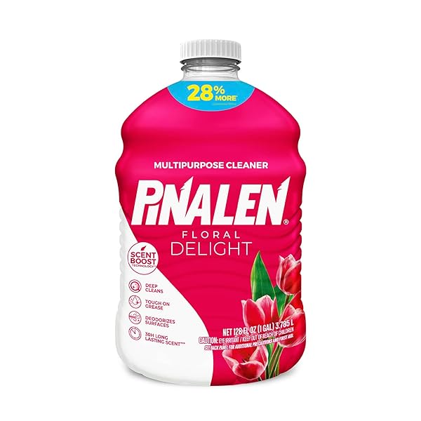 PINALEN MAX AROMAS MULTIPURPOSE CLEANER – FLORAL DELIGHT SCENT – 128 FL OZ – ALL PURPOSE CLEANER FOR KITCHEN, BATHROOM, FLOORS & SURFACES
