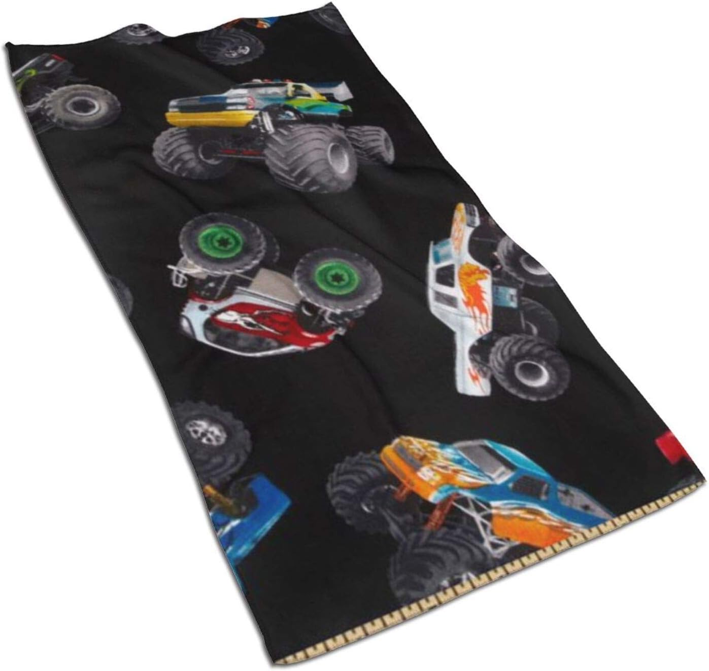 Microfiber Beach Towel Trucks Black Soft Absorbent Quick Dry Towel Lightweight