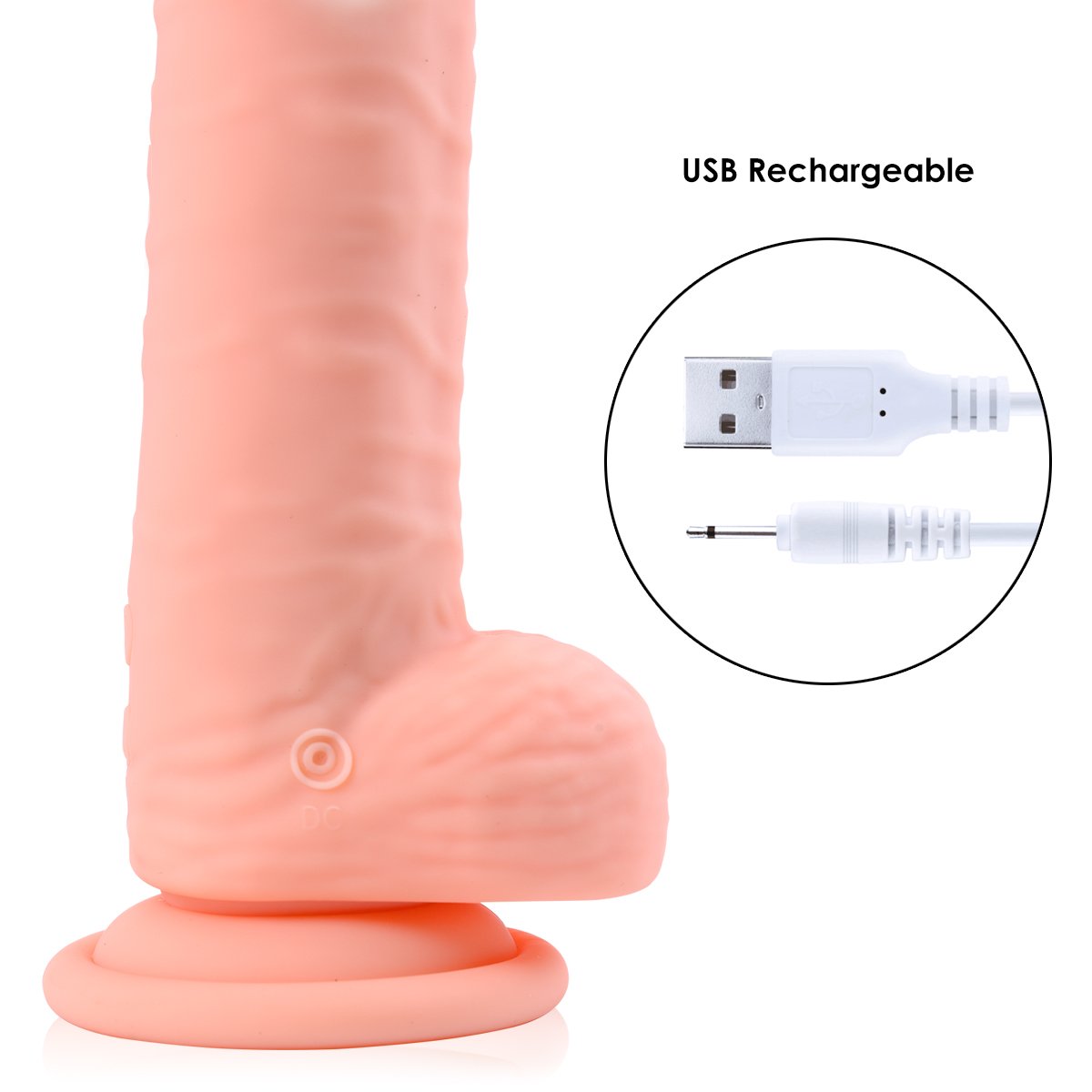 Silikon Dildo mit Saugnapf, Realistische Real Dong Vibrations Penis Nachbildung Dildos für Frauen, 6 kraftvollen Programmen