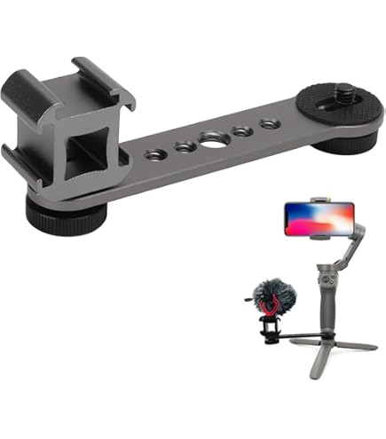 thumbnail image 2 of Gimbal Extension Mount Hand Grip Clip Cold Adapter 1/4" For DJI OSMO Mobile 2 3 4 5 OM5 OM6 OSMO 7/7P Mic Light Monitor Holder 2 of 9