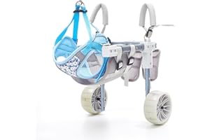 BUALR Dog Wheelchair For Back Legs, Lightweight Adjustable Dog Bicycle Trailers Dog Hip Joint Care Wheelchair Recover Mobility Aids For Small Pets Hind Limbs Disabled Or Injured Cats Carts With Wheels(Large