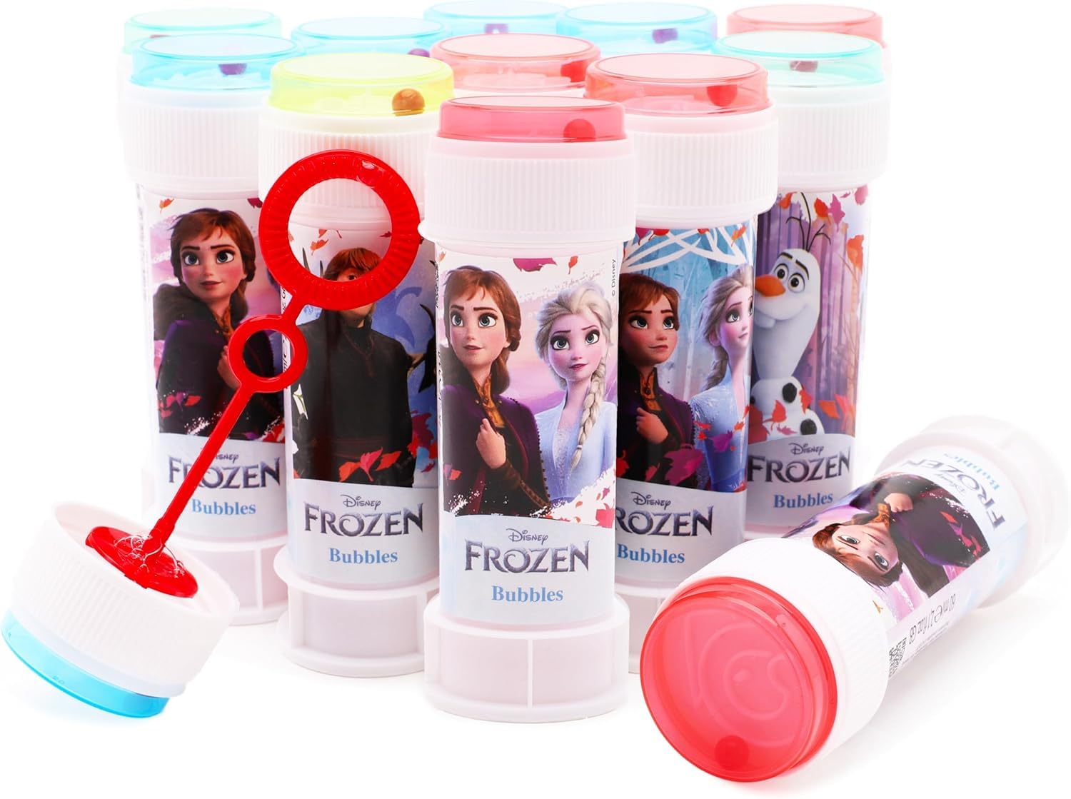 Toyland® Pack of 12 Frozen Bubbles With Wands, 60ml Solution & Novelty Maze Lid - Pocket Money & Party Bag Toys — image 1