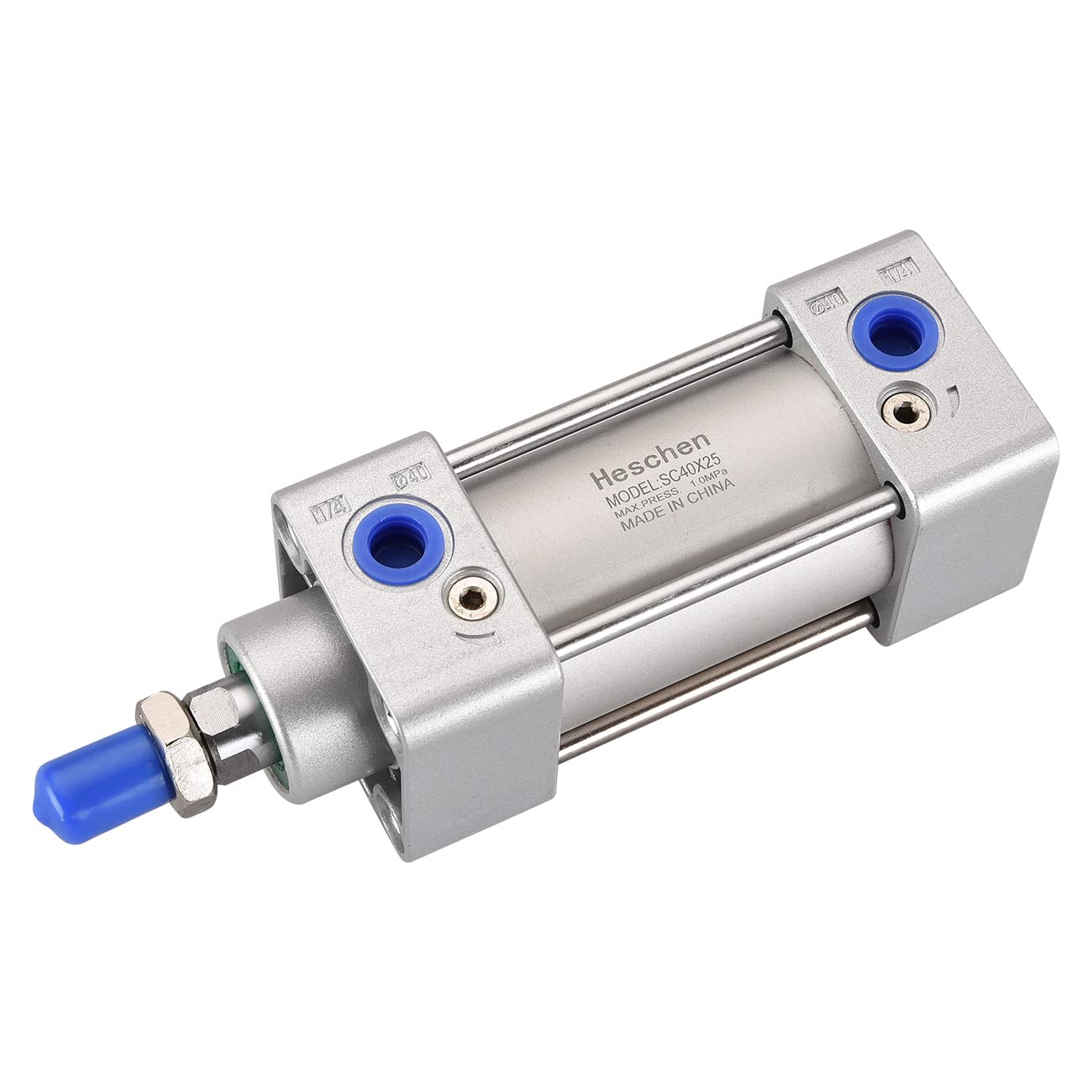 Heschen Pneumatic Standard Cylinder, SC 40-25, PT1/4'' port, 40mm Bore, 25mm Stroke, Double Acting