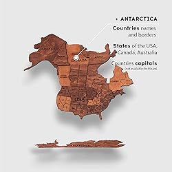 Enjoy The Wood 3D Wood World Map Wall Art Large