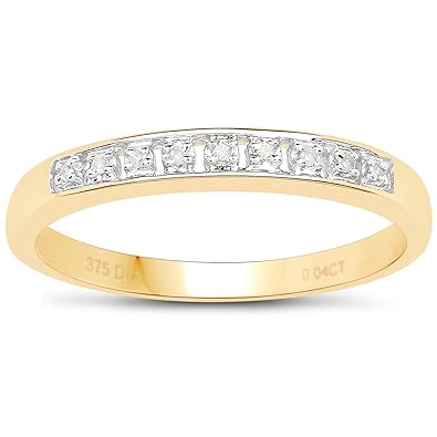 The Diamond Ring Collection Anniversary Gift Ring Size H I J K L M N O P Q R S T U V W 9ct White Gold 0 05ct Diamond Channel Set Crossover Eternity Ring Mothers Day Women Jewellery Umoonproductions Com