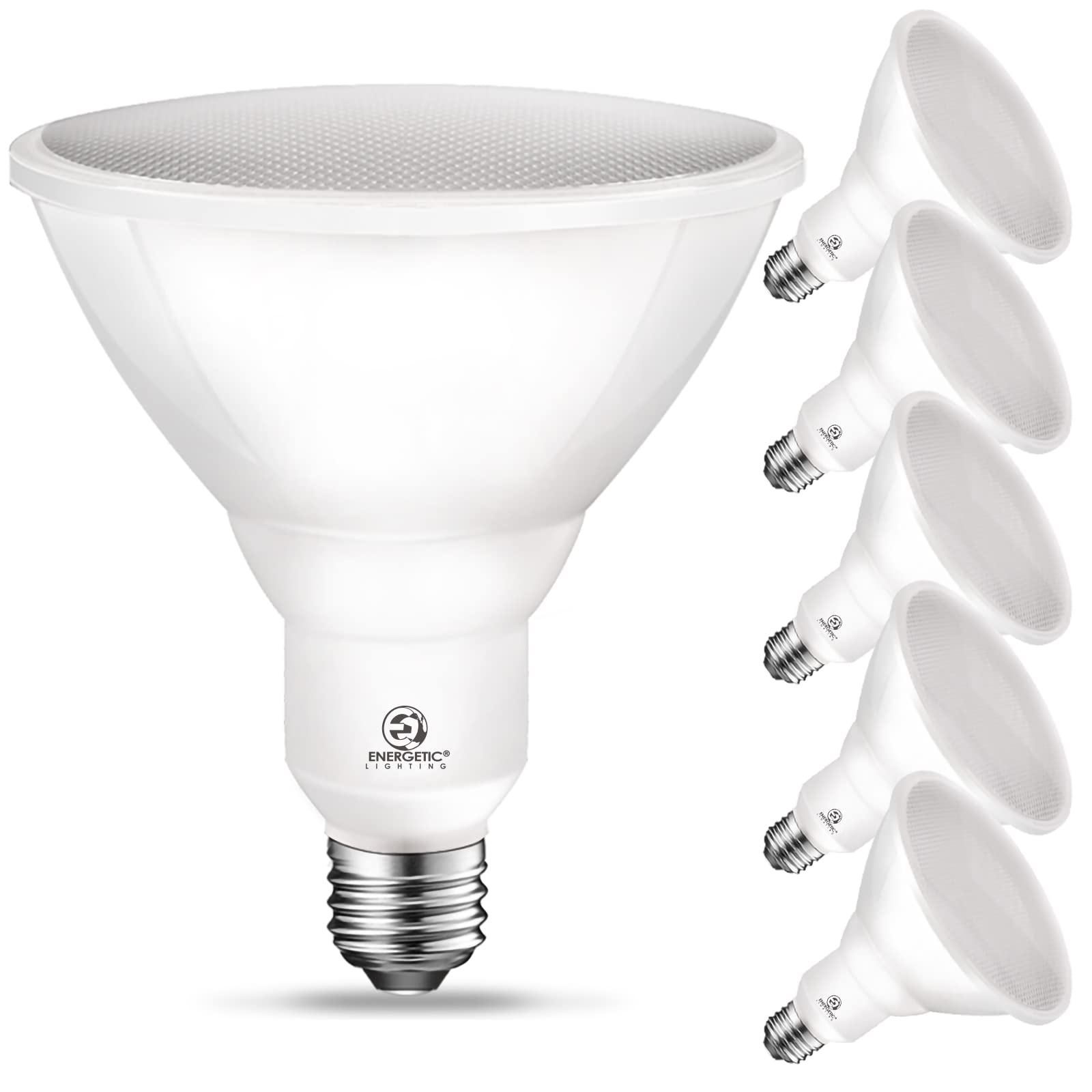 Photo 1 of Energetic PAR38 LED Flood Outdoor Light Bulb, 5000K Daylight, 90 Watt Equivalent (11W), Wet Rated, 900LM, E26 Base, Non-Dimmable, 6 Pack