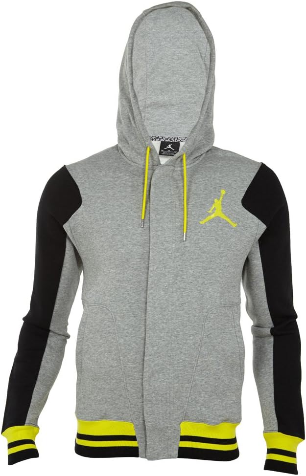 Nike Jordan Mens Air Jordan Jumpman Varsity Hoodie Grey/Yellow/Black Sports & Outdoors