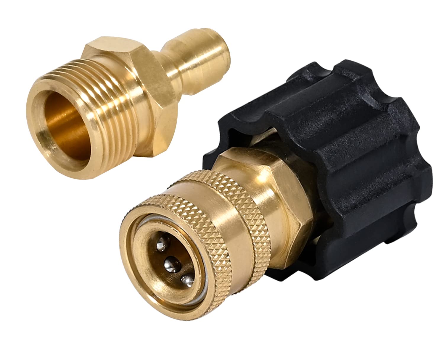 Photo 1 of YAMATIC Pressure Washer 1/4" Quick Connect Adapters - 1/4" to M22-14mm Fittings - 4000 PSI High Power Washer Hose Couplers 2PCS
