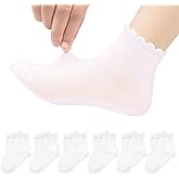 Looching 5/6 Pack Toddler Baby Girls Boys No Show Ankle Socks Cotton White Mesh Thin Low Cut Socks Kids 1-8Years