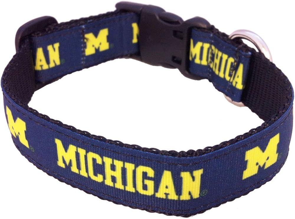 NCAA Michigan Wolverines Collegiate Dog Collar, Large Clothing