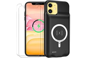 YINGYKJ Battery Case for iPhone 11, Enhanced 10000mAh Portable Protective Smart Wireless Charging Case Support Carplay Compatible with iPhone 11 (6.1 inch) Rechargeable Extended Battery Charger Case (Black)