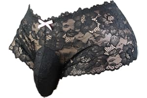 aishani Men's Lingerie Style Underwear - Soft Lace Pouch Briefs Panties,Breathable & Supportive for Everyday Wear