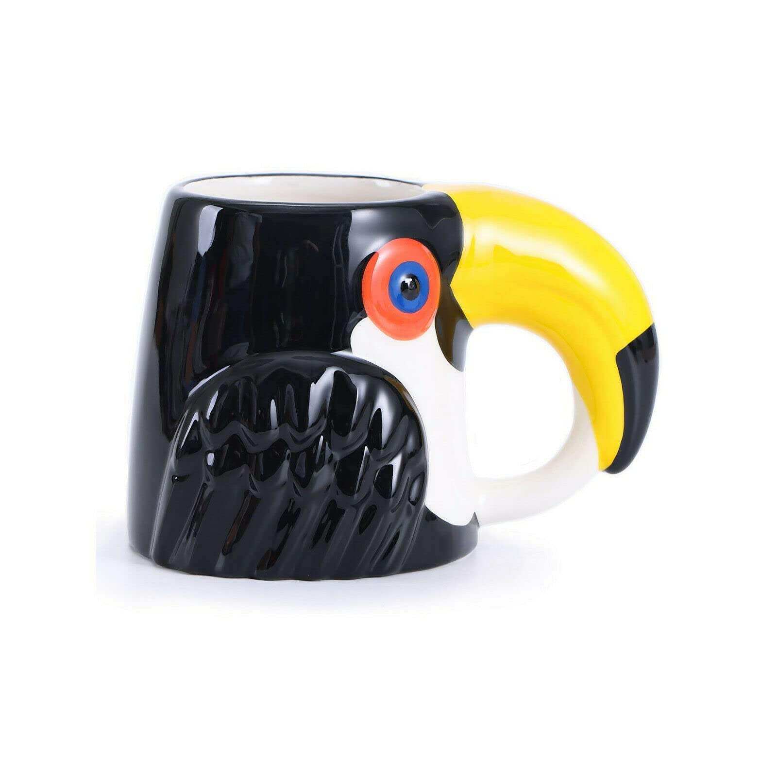 Divas World Wild Animals Safari Shaped 3D Coffee Mug Hand Painted Tea Cup Novelty Gift (Toucan Mug)