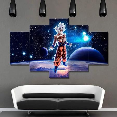 ZEMER Leinwanddrucke 5 Stück Wandkunst Super Saiyajin Poster Dragon Ball Anime Bilder Für Hauptdekor-Dekoration-Geschenk-stüc