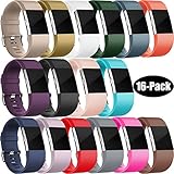 For Fitbit Charge 2 Bands, Wepro Replacement Bands Strap Wristband with Air Holes for Fitbit Charge 2 HR, 15 Colors, Buckle, Large, Small