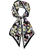 Julunar Hair Scarf for Women Silky Long Neck Head Scarves Purse Bag Scarfs for Handbag Satin Headscarf