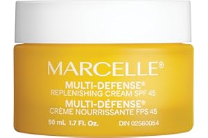 Marcelle Multi-Defense® Replenishing Cream SPF 45, Deeply Nourishing & Comforting, Face Sunscreen, Hypoallergenic, Fragrance-