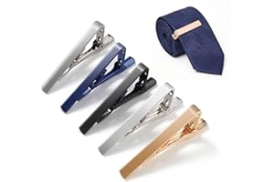 6 pcs Tie Clips for Men - Classic Non-Slip Tie Bars - Suitable for Fathers, Husbands, Boyfriends, Business Occasions, Wedding