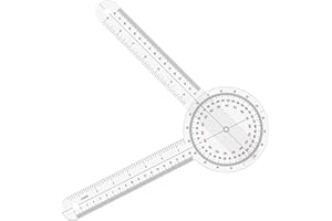 Aphrordity Goniometer 12 inch 360° Clear Protractor Physical Therapy, for Medical Range of Motion Measurement Angle Ruler and Protractors Bulk for Classroom