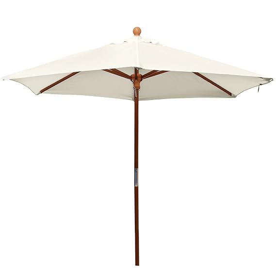 anndora® Sonnenschirm Marktschirm Balkonschirm ø 2,1 m rund - mit Winddach Natural