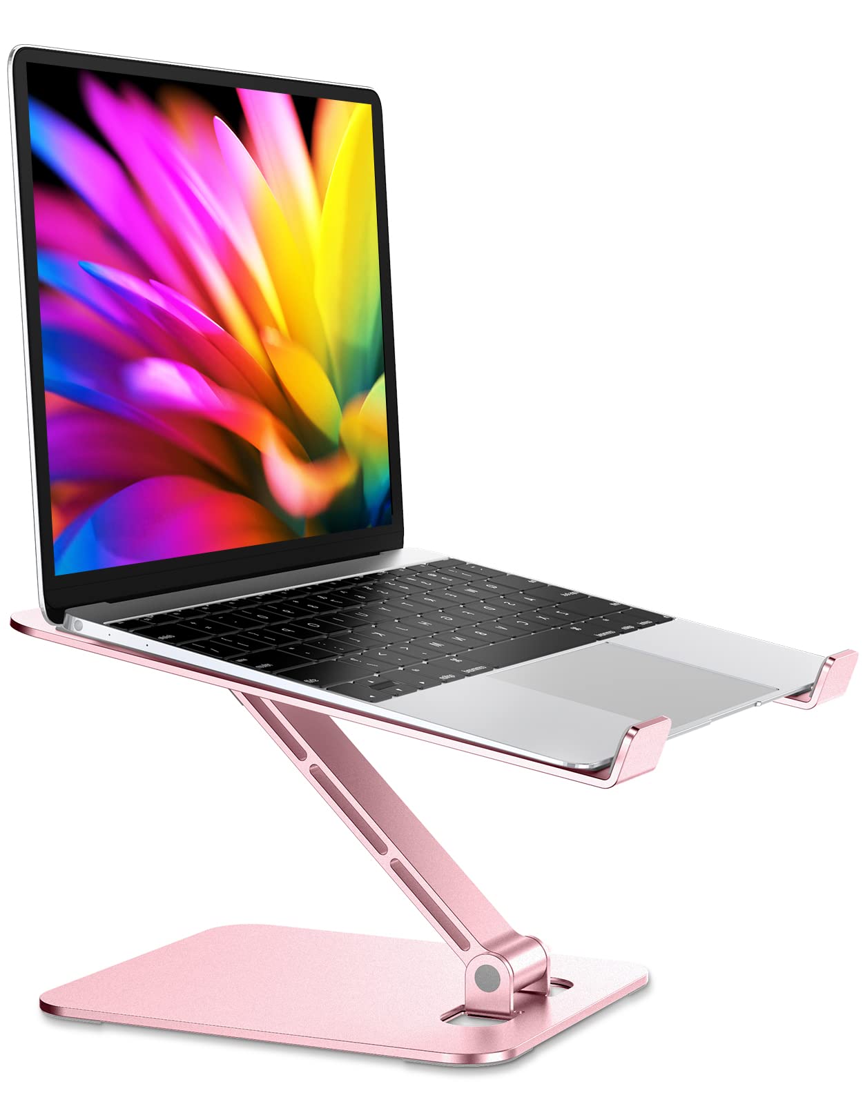 Pink Laptop Riser RIWUCT Foldable Laptop Stand, Height Adjustable Ergonomic Computer ...