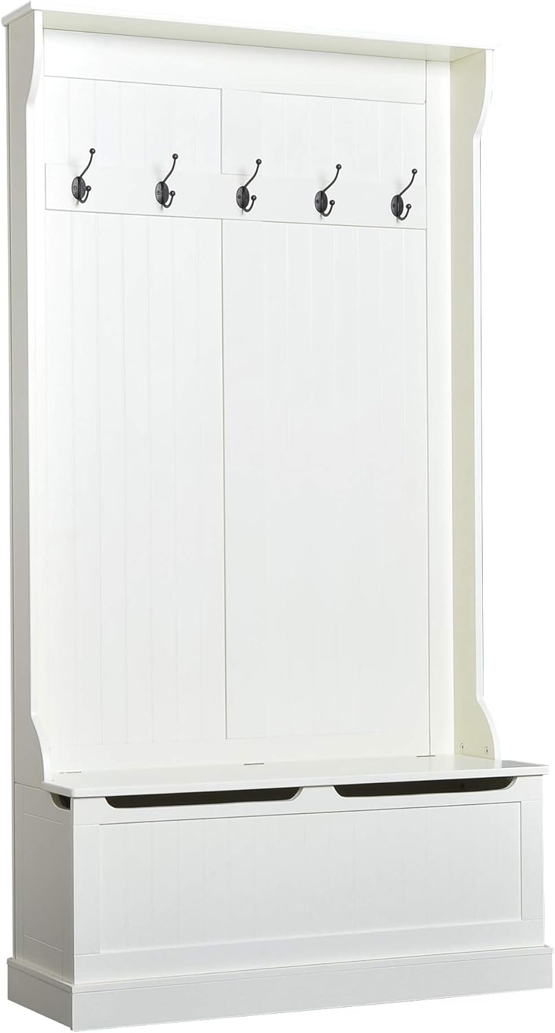 Best White Coat Rack Bench Storage Entryway