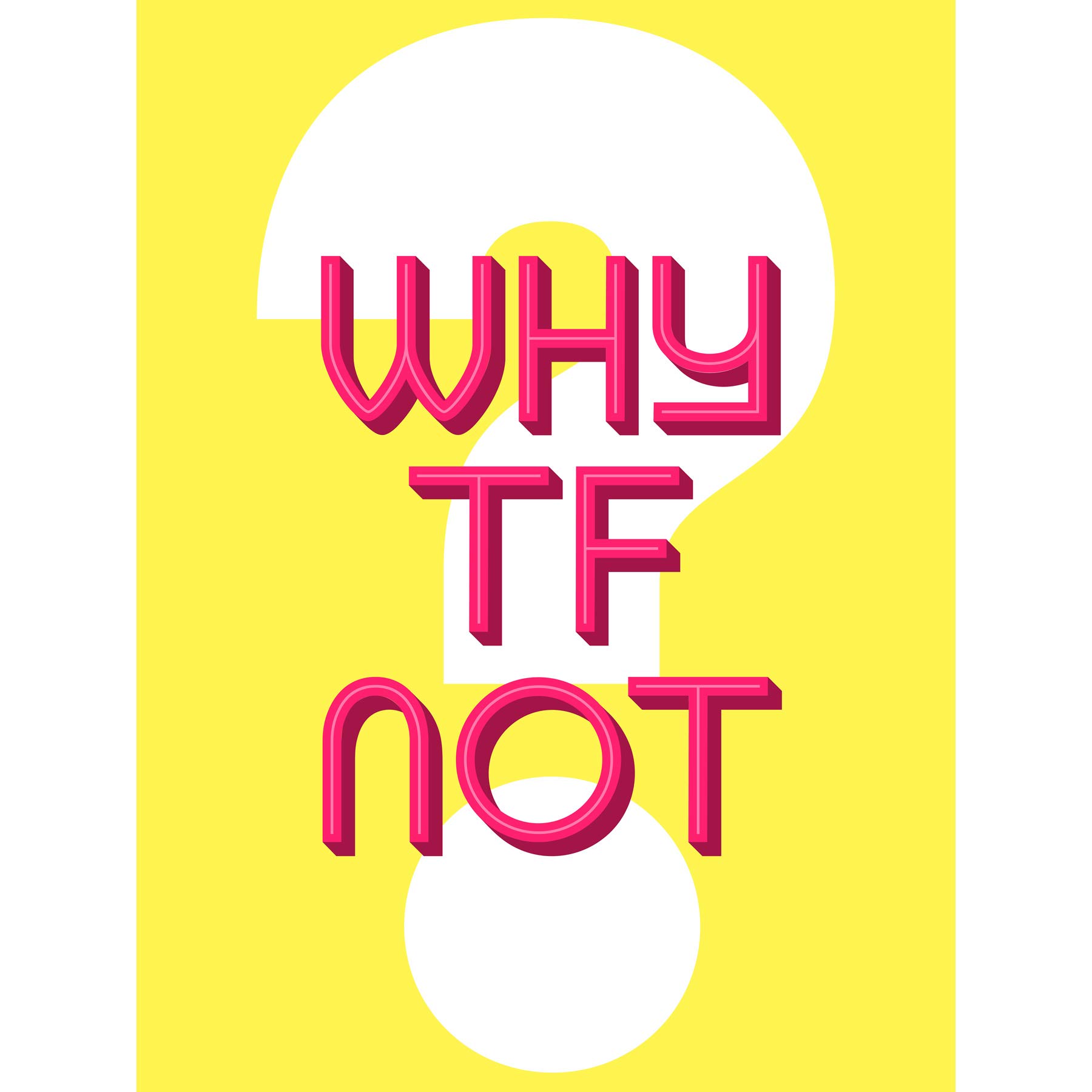 Wee Blue Coo Why TF Not Question Large Wall Art Print Canvas Premium Poster