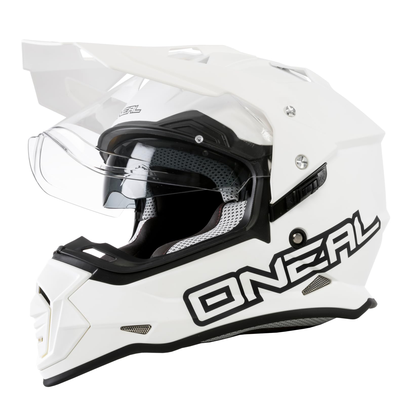 O'NEAL | Motorcycle-Helmet | Motocross Enduro Downhill | Ventilation openings for optimum ventilation & cooling, ABS-shell, Integrated sun visor | Sierra Helmet Flat | Adult | White | Size S