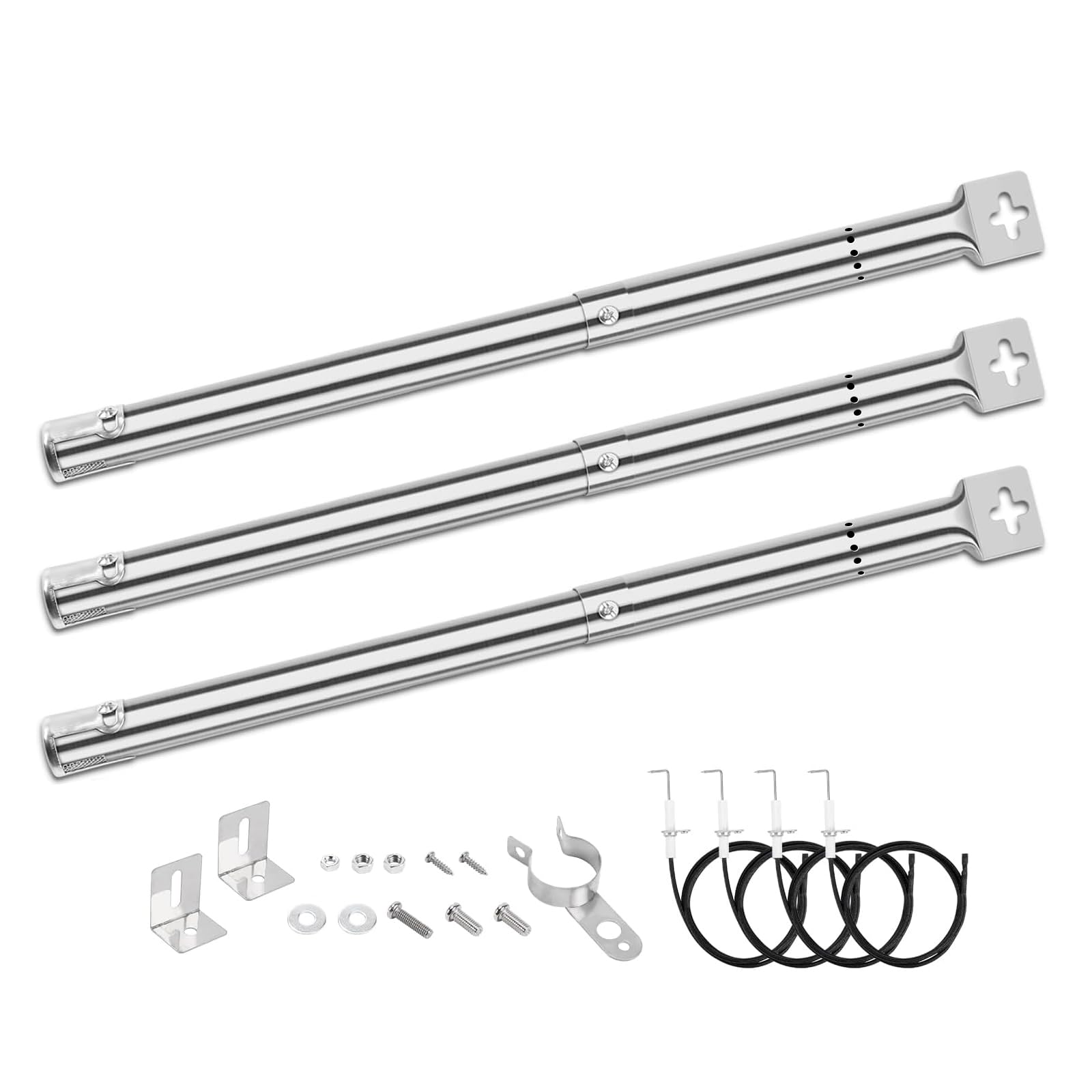 Denmay 31 to 45cm Universal Adjustable Burner for Outback, Blooma, Berkley, Jamie Olivier, Uniflame, Napoleon, Charbroil, CosmoGrill, Broil King, Landmann, Master Forge, Perfect Flame,Lowes, 3 Pack