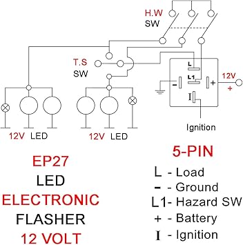 Amazon Com Ep27 Flasher Realy Fits For Ford F 150 97 12 F 250 F 450 99 10 Super Duty Trucks Flasher Relay Fix Hyper Flash Compatible Led Stock Bulb Electronic Turn Signal And Hazard Warnning Automotive