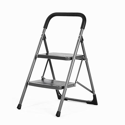 Bathla 2 Step up Steel Foldable Ladder (Black)