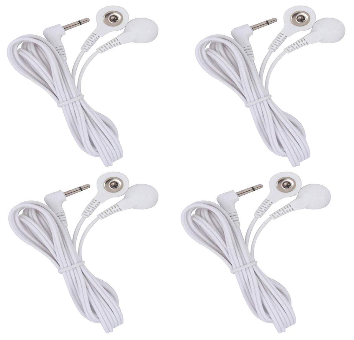 HARPIMER Tens Electrode Lead Wires 2.5mm Plug to 3.5mm Snap-on connector(4 Pieces)