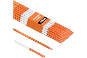 Driveway Markers,30PCS Driveway Reflective Safety Markers, 48 inch Snow Stakes with Highly Visible Reflective Tape, Fiberglas