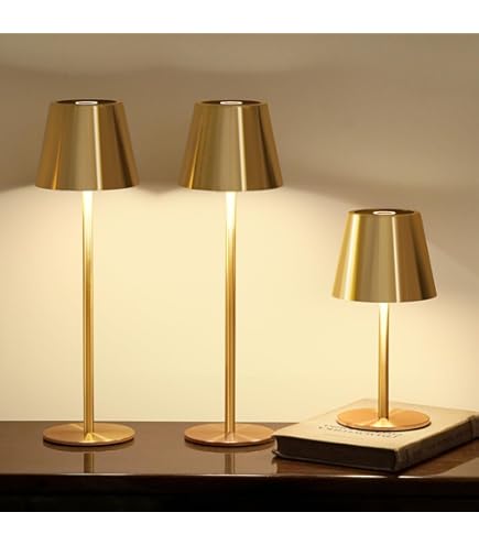 Irotine Lot De 2 Lampes De Table LED Sans Fil, Alimentées Par Piles, Intensité Variable, Lampe De Table Rechargeable Pour Dîner/salle à Manger/chambre/bar/camping (noir