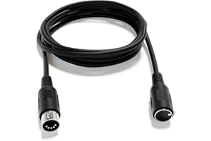 ExcelValley - MIDI Extension Audio Cable - 5 Pin DIN - Male to Male/Female [Male to Female | 200 cm - 78.74"]