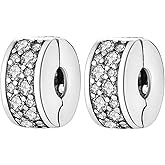 Simphman Clips and Spacers Charm 925 Sterling Silver Charms for Bracelets and Necklaces Bead Charms with Cubic Zirconia Jewelry Charm for Women Family Friends