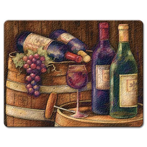 Highland Graphics Wine Cellar Tempered Glass Cutting Board, 15 by 12-inch
