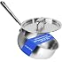 Misen 5-Ply Stainless Steel Saucier with Lid– Induction-Compatible Pan with Curved Sides for Smooth Stirring - Oven Safe to 8