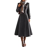 IDEALSANXUN Womens Long Wool Coat Fall Winter Double Breasted Trench Coat Peacoat Jackets