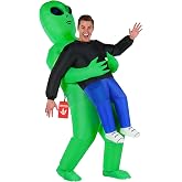 Morph Alien Costume, Alien Costume Adult, Halloween Costumes for Men | Includes Inflatable Costume Adult &amp; Fan, Inflates in 60 Seconds, 4+ Hours Use Time, Functional Pocket, Perfect for Halloween