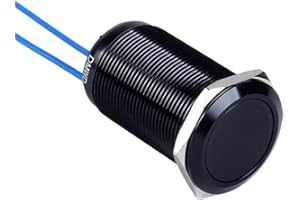 DMWD 22mm Waterproof IP67 Metal Latching Push Button Switch Heavy Duty 10Amp 12V 24V 120V ON-Off 1NO with Wires for 7/8" Moun
