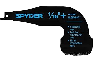 Spyder Grout Remover Tool, Accessory for Reciprocating Saws, for Grout Joints 1/16-3/16" (100263)