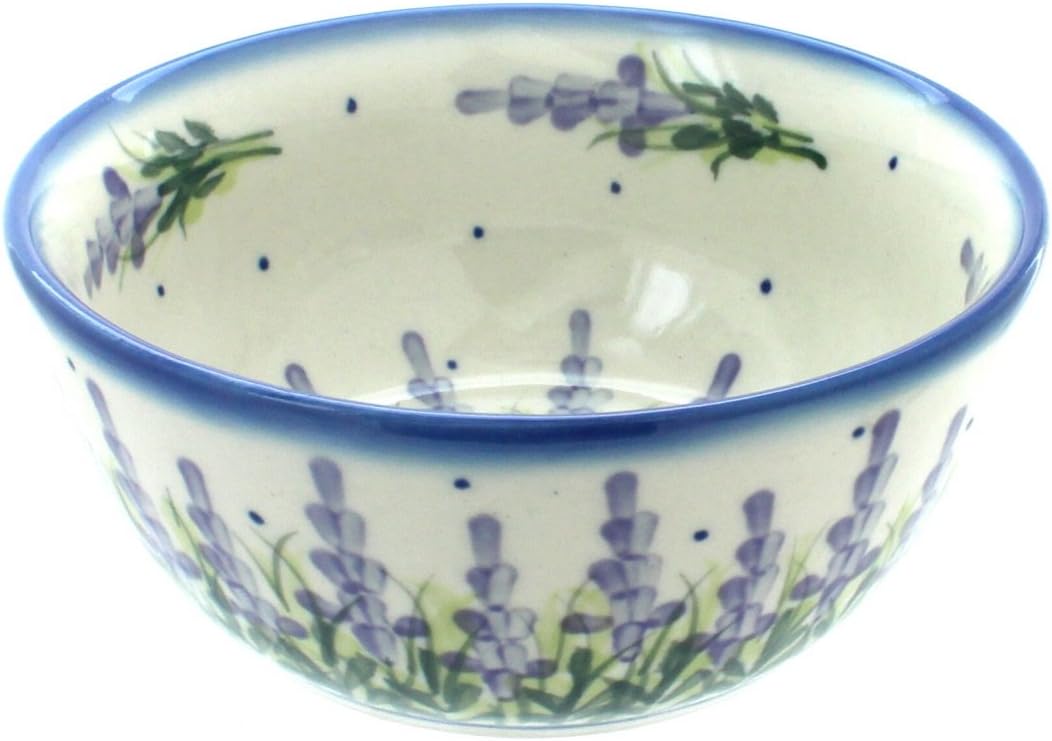Blue Rose Polish Pottery Lavender Fields Cereal/Soup Bowl