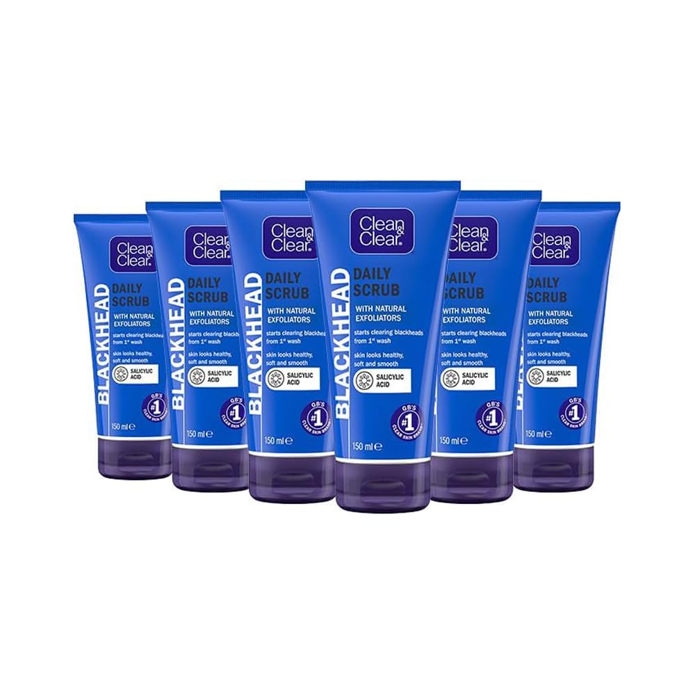 Clean & Clear Blackhead Clearing Daily Scrub, 150 ml (Pack of 6)