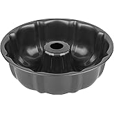 Novery 9.5" Non-Stick Carbon Steel Fluted Tube Cake Pan | For Pound Cake Jello Gelatin Flan Chocoflan, Heavy Duty, Non-Stick
