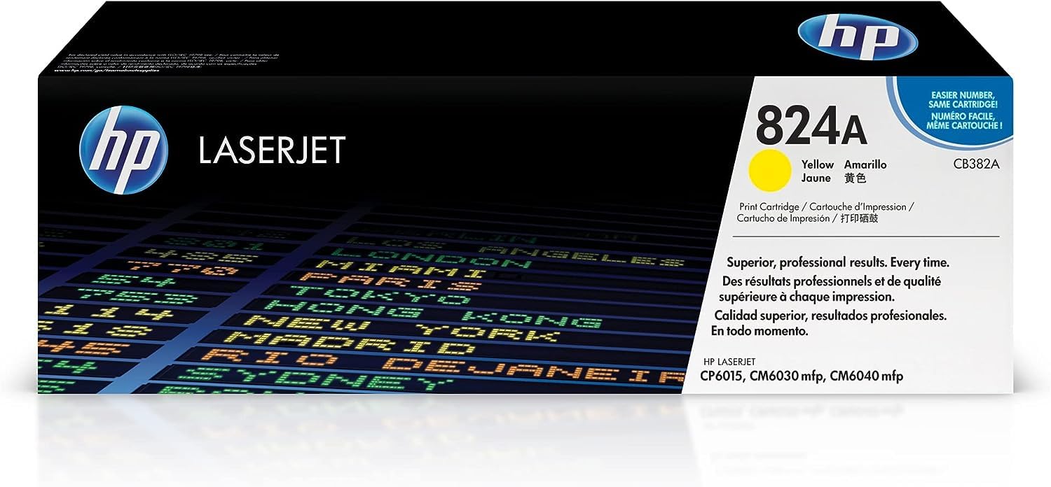 HP CB382A 824A Original LaserJet Toner Cartridge, Yellow, Single Pack