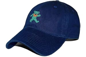 SMATHERS AND BRANSON Dancing Bear Needlepoint Hat in Navy by Smathers & Branson