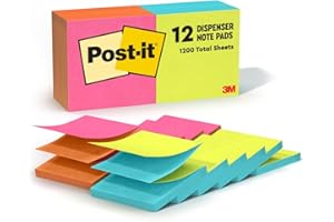 Post-it Pop-up Notes 3x3 in, 12 Pads, America's’s #1 Favorite Sticky Notes, Alternating Colors, Poptimistic Collection. Clean Removal, Recyclable (R330-N-ALT)