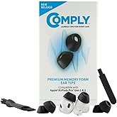 Comply TrueGrip | Premium Memory Foam Replacement Earbud Tips for Apple AirPods Pro 1 & 2 | Enhanced Comfort, Secure Fit, Superior Noise Isolation, Removal & Cleaning Tool | Black (S/M/L) (3 Pairs)