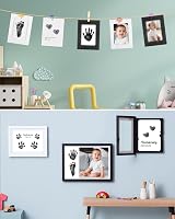 MOXTOYU Baby Footprint Kit Handprint Kit Inkless Pads 4 Frames 6 Cards view 7
